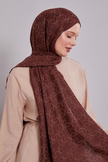 Chocolate Brown Geometric Pattern Grazia Shawl