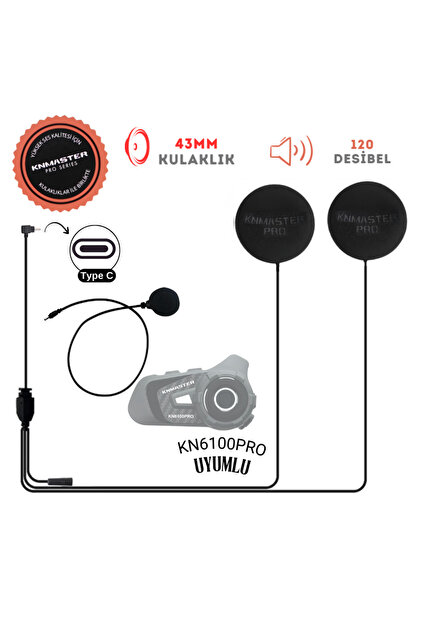 KN6100 Pro Kapalı Kask Kulaklık Mikrofon Seti