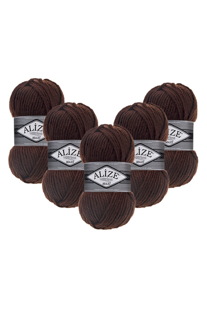 Superlana Maxi 5-Pack – 26 -Thick Knitting Yarn for Winter Sweater Cardigan and Scarf