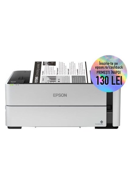 Imprimanta EcoTank M1170, inkjet, A4, 20ppm, Wi-Fi, USB, Retea, Duplex (Alb)