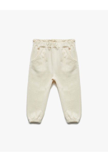 Beige Baby Girl Sweatpants 6Wmg40027Ak