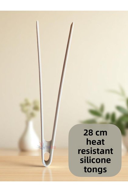 Hard Tip Heat Resistant Fireproof Non-Stick Silicone 28 cm Tongs