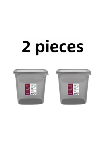 2-Piece Leak-Proof Lid Storage Container Stylish New Generation Storage Container Set 2 X 1.85 Lt Rectangular Anthracite