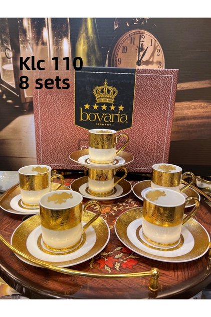 Bovaria 24K Gold Embossed Handmade Set of 6 Cups M2