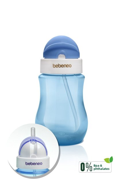 Straw Water Bottle 250 ml Practical Baby Water Bottle with Lid and Straw Bpa-Free