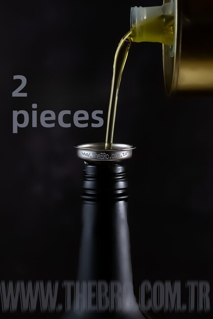 2Pcs Multi-Purpose Minimal Steel Metal Oil Pot Oil Pot Funnel