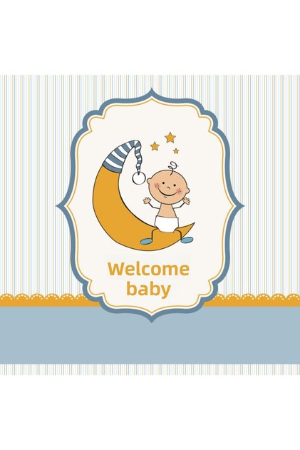 Welcome Baby Greeting Card (10x10 Cm. With 9 Envelopes)