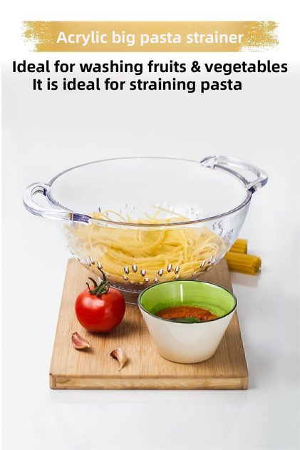Acrylic Transparent Pasta Strainer & Vegetable Fruit Strainer