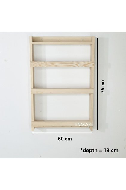 Wooden 3-Tier Spice Rack Kitchen Bathroom Wall Shelf Terek