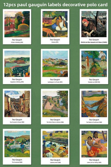 Paul Gauguin Paintings 12 Pieces Decorative Polo Cards - Art Poster Cards