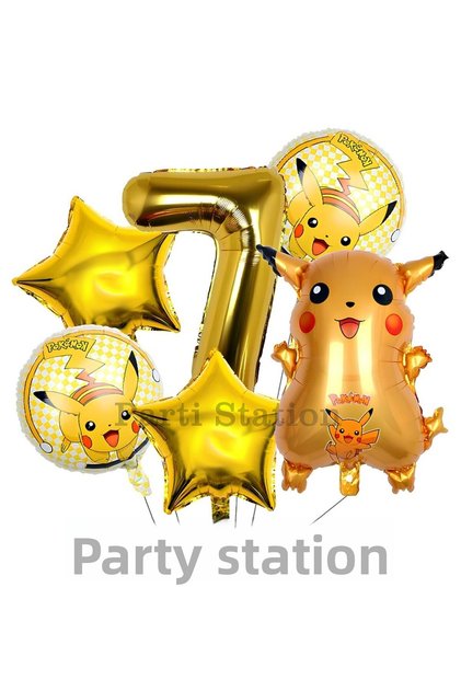Pokemon Pikachu Concept 7 Year Old Birthday Balloon Set Pokemon Pikachu Foil Balloon Set