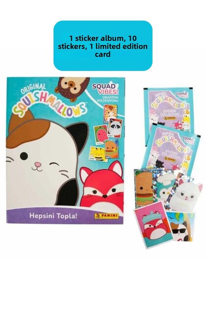Panini Squishmallow Album Journal and Stickers - 10Pcs Limited Card