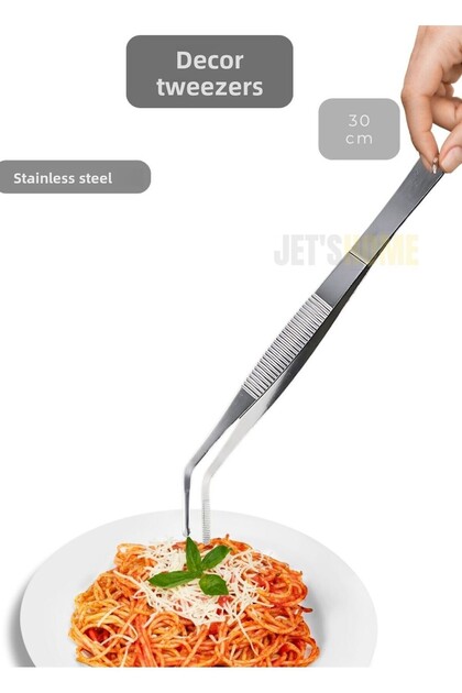 Slanted Tip Chef Tweezers Stainless Steel Decor Tweezers Steel Presentation Tweezers Tongs 30 cm