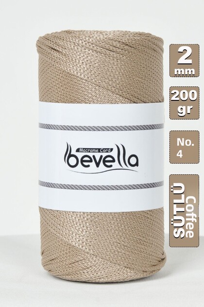 2 mm - 200 Gr Polyester Milk Coffee Macrame Rope Polyester Macrame Rope Supla Rope and Bag Thread