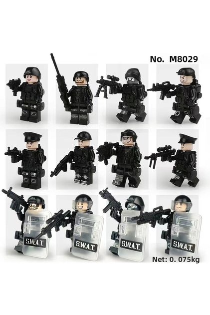 12 Pieces Building Toy Compatible Swat Police Set