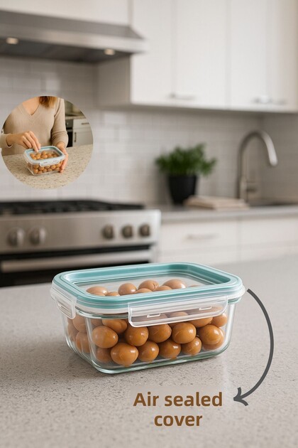 Rectangular Mini Storage Container with Lock | 0.45 Liter Bpa Free Air and Waterproof Storage Container with Lid