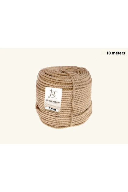 Jütburada Jute Rope 6 mm 10 Meters Wicker Decor Decoration Rope