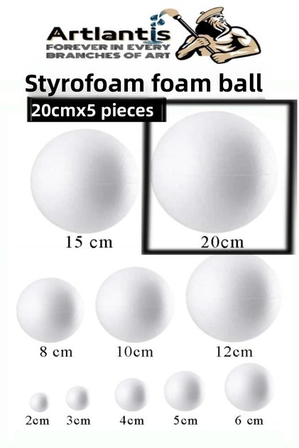 Styrofoam Foam Ball 20 cm 5 Pcs Foam Ball Sphere Balls Round Styrofoam Foam Ball School Experiment Hobby Sana