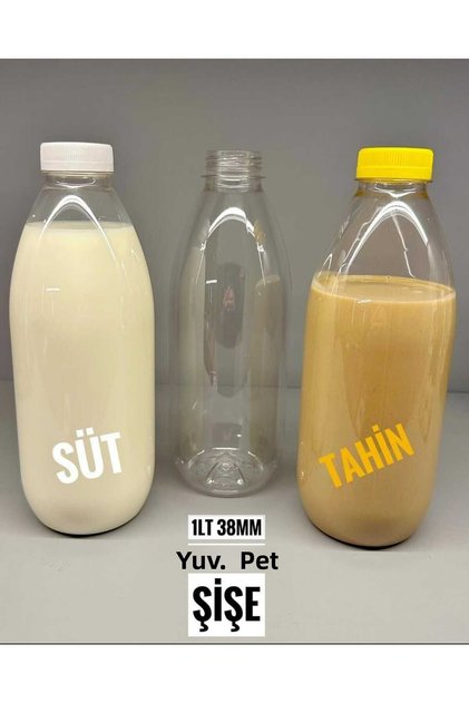 Empty Pet Bottle 1000ml Empty Pet Bottle (1Liter) with Lock Cap-Suitable for Food Transparent Pet Bottle 6Pcs