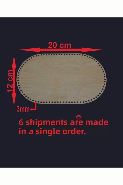 Wooden Cream 6 Pieces Oval Bamboo Tray Mesh Plate Supla Perforated Coaster Crochet Base Craft Basket Base