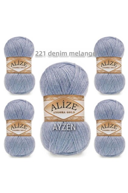 Ayzen Home Angora Gold Hand Knitting Yarn 5 Pack Color No: 221