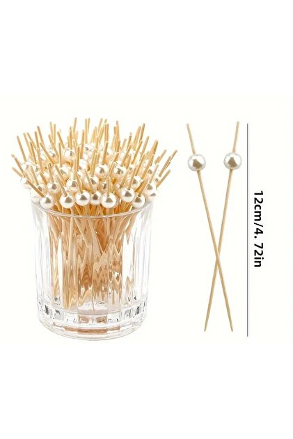 Pearl Bamboo Cocktail Sticks 12 cm 50 Pieces