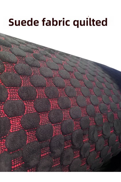 Quilted Fabric Embroidered Fabric Suede Fabric Black Red Sewing