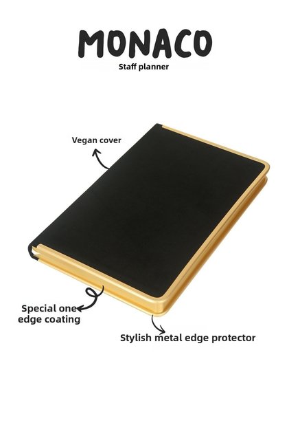 Monaco Suede Leather Hard Cover Planner Notebook, 100 gr Ivory Paper192 Sheets, 13x21 cm