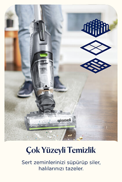 Bissell CrossWave HydroSteam Pet Select Buharlı Dikey Süpürme ve