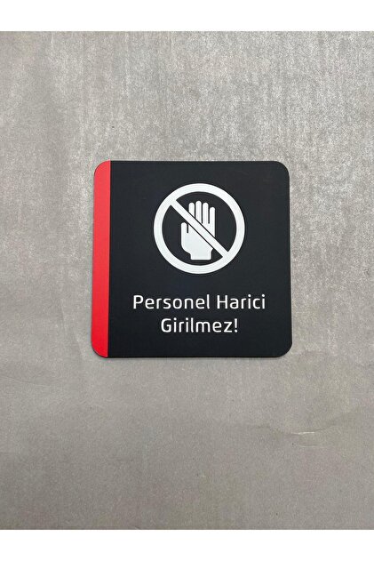 Staff External Entry Warning Sign Self-Adhesive Practical Use Color Series 12X12 cm