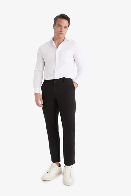 Tailored Fit Regular Fit Straight Leg All-Way Stretch Summer Fabric Pants C7508Ax24Au