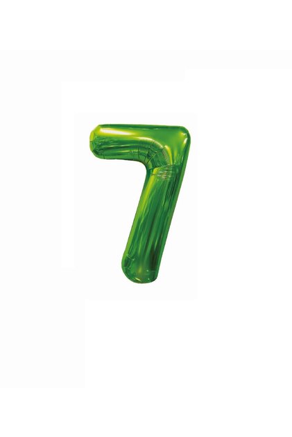 Balon folie metalică, Numărul 7, 100 cm, Verde