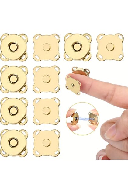 Magnetic Sew-On Snap Fasteners, Clothing Snap Fasteners, Bag Snap Fasteners, Wallet Snap Fasteners 10 Pieces