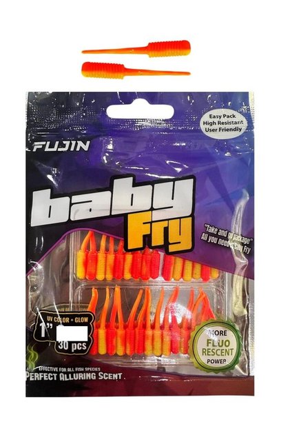 Baby Fry 2.7cm LRF Silikonu 30 Adet Fluorecent Yelorange