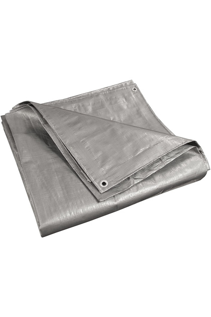 Prelată universală impermeabilă, 3x4 m, densitate 100g/m², inele de fixare metalice, culoare argintie