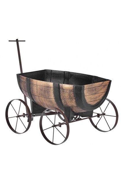 Ghiveci de flori tip cărucior pentru terase sau grădini 41,5x29x19 cm