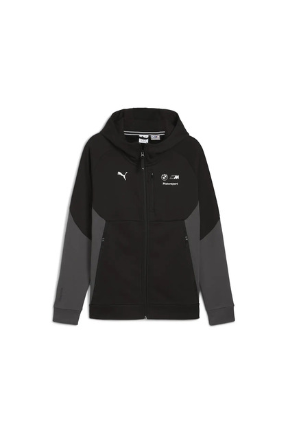  × Puma MMS Life Pumatech セットアップ Puma BMW MMS PUMATECH FZ HoodieDK Siyah Erkek Fermuarlı Üst