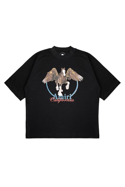 Unisex Oversize Horse Eagle Printed Boxy Fit Thick Fabric T-Shirt