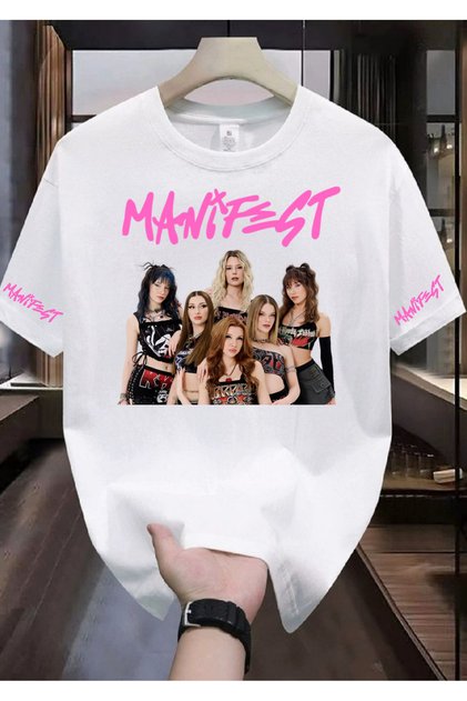 Manifest Group T-Shirt White Unisex 100% Cotton Breathable Fabric T-Shirt Front Back Printed