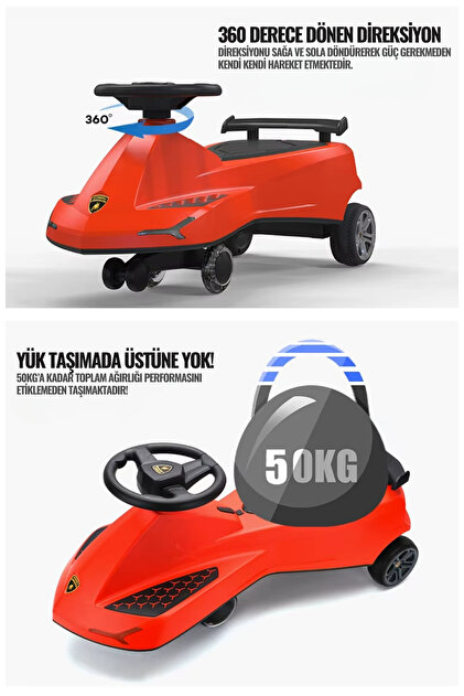 Lamborghini Resmi Lisanslı +3 Yaş Çocuklar için Işıklı Ön Tekerlek