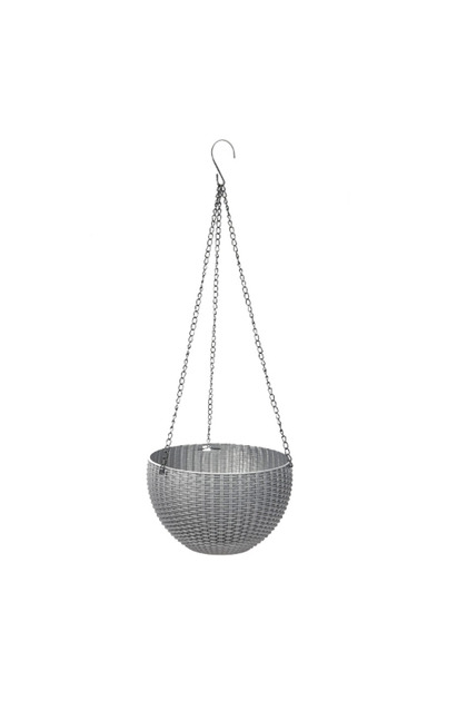 Ghiveci cu suport metalic, 26x16 cm, gri