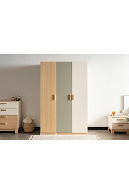 Vivense MOKİDO GARDIROP, 3 KAPAKLI, MEŞE YEŞİL - Fiyatı, Yorumları