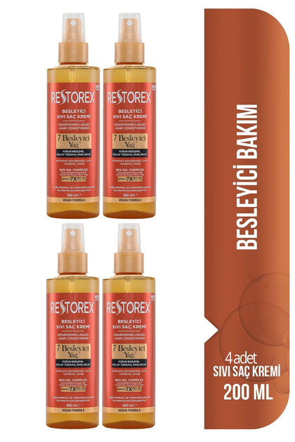 Restorex 7 Besleyici Bakım Sıvı Saç Kremi 4x200 ML - Fiyatı, Yorumları