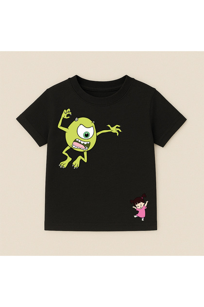 Monsters Crew Neck 100% Cotton Printed Short Sleeve Children's and Teenage T-Shirt
