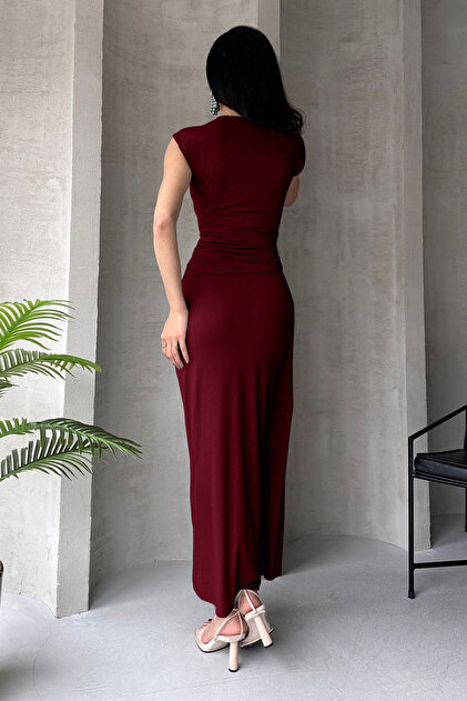 black pleated maxi dress Catherine asymmetric pleated maxi dress in Black M / Black