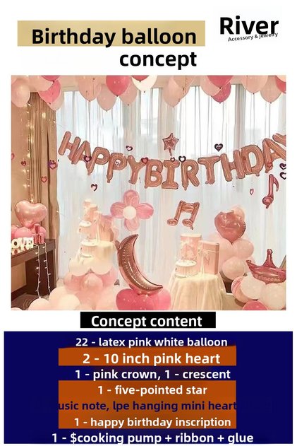 Birthday Celebration Concept Balloon Party Set (Silver Age Balloon + Pump Gift)