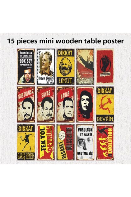 political left socialite revolution 15 pcs mdf wood poster table set