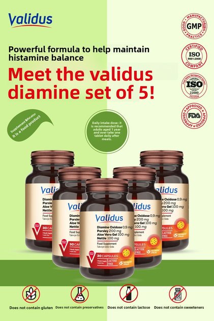 Diamine Oxidase 0.9 Mg Parsley 200 Mg Aloe Vera Gel 100 Mg Special Set of 5 5 X 30 Capsules