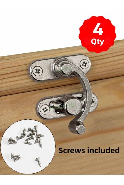 Medium Size Bow Eye Hook Lock Nickel 4 Pieces 28X33 mm