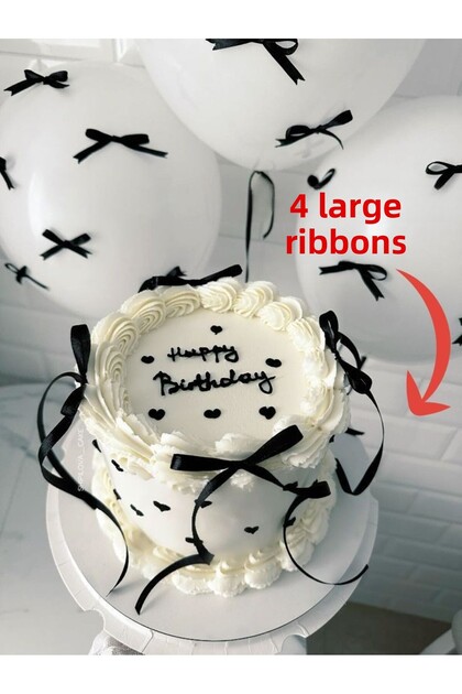 Bow Ribbon on Cake Balloon 4 Large Ribbons + 20 Small Ribbon Decorations